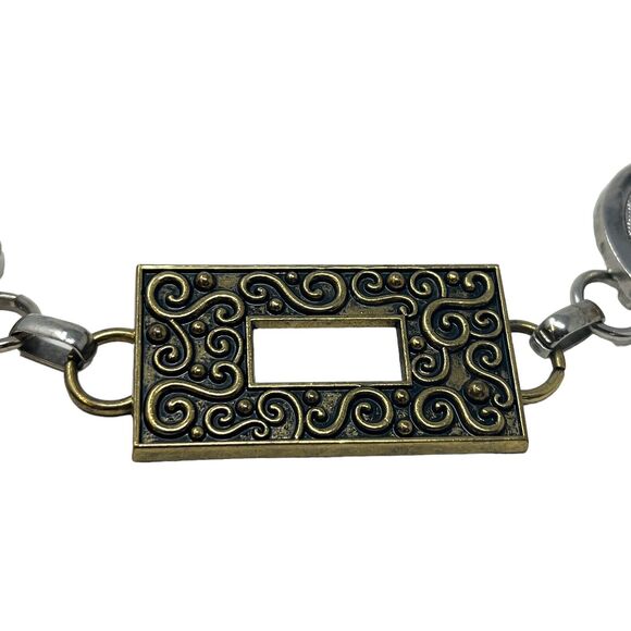 Vintage Women's Gold & Silver Tone Link Metal Belt Circles Rectangle 1980-1990’s - Picture 5 of 5